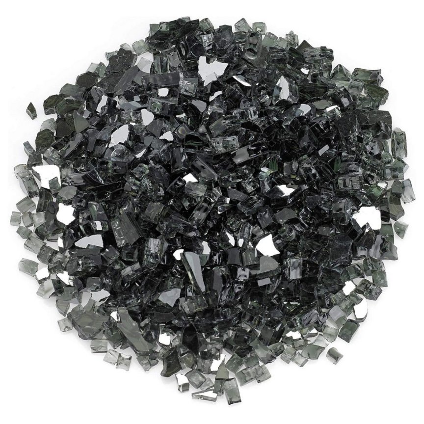 Kamienky do ohniska dekoračné - kalené sklo výplň 1,7-1,9 cm - BLACK