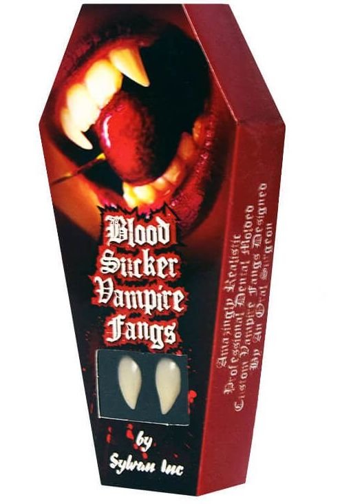 Zuby upírské Dracula Deluxe – sada 2 ks upírských zubů na Halloween a karneval