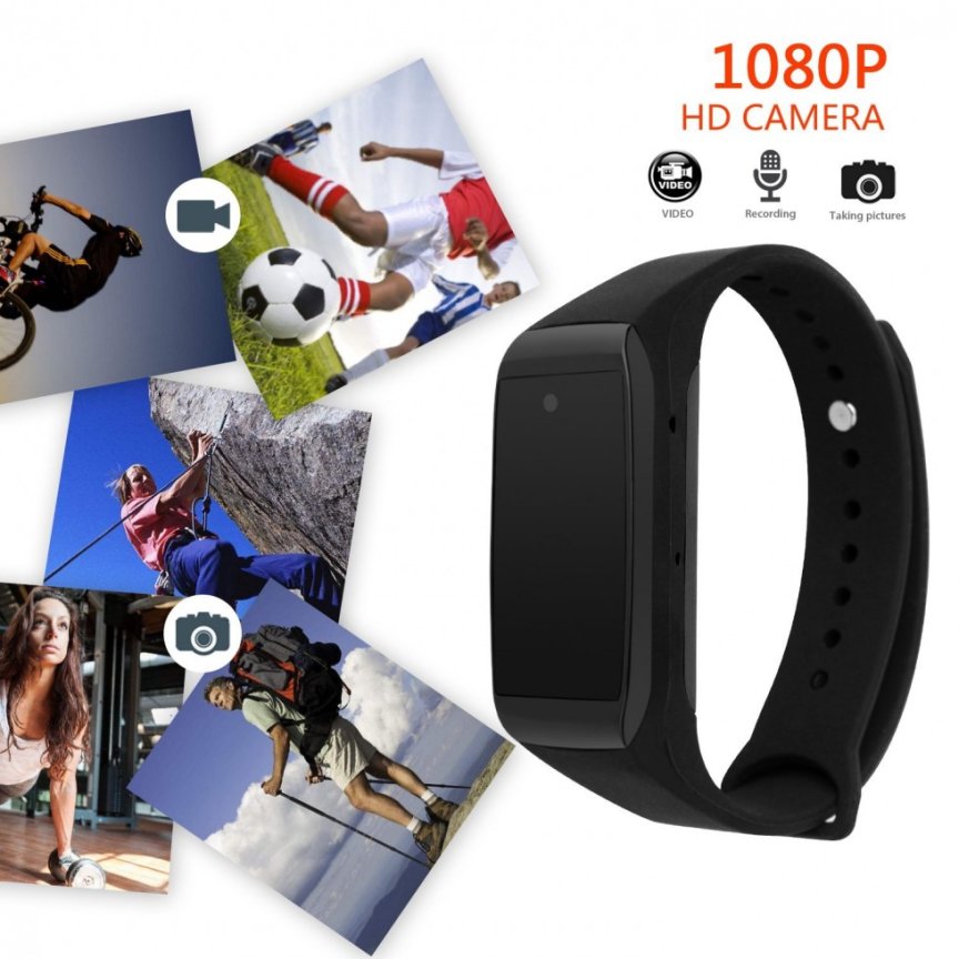 Telecamera FULL HD a forma di braccialetto di orologi sportivi e WiFi