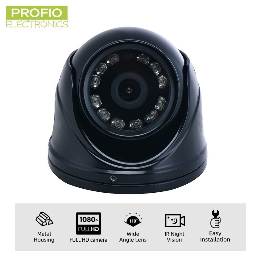 Vnútorná Full HD autokamera AHD + objektív 3,6 mm + 12 IR LED nočné videnie + snímač Sony 307 + technológia WDR