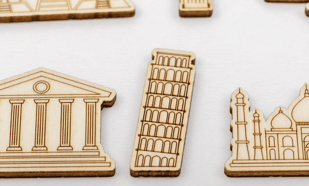 Dekoratívne miniatúry pamiatok 22 ks – doplnok k nástenným mapám sveta
