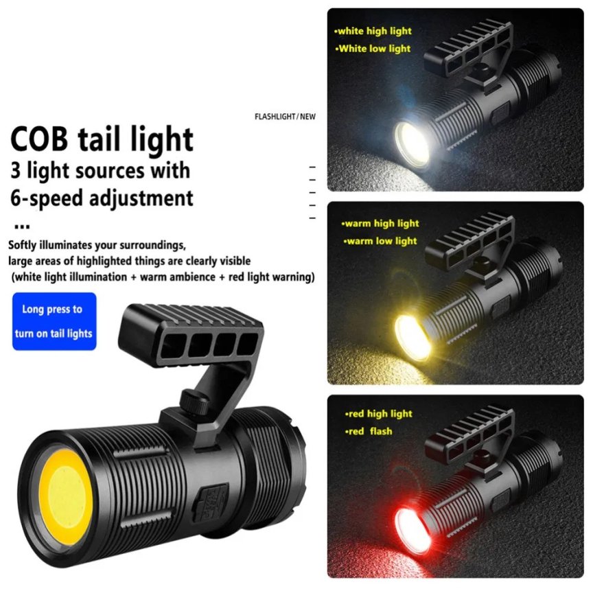 LED baterka so ZOOMOM UItra silná – 3000m dosvit + 8800 mAh batéria + USB nabijatelna + 5 režimov