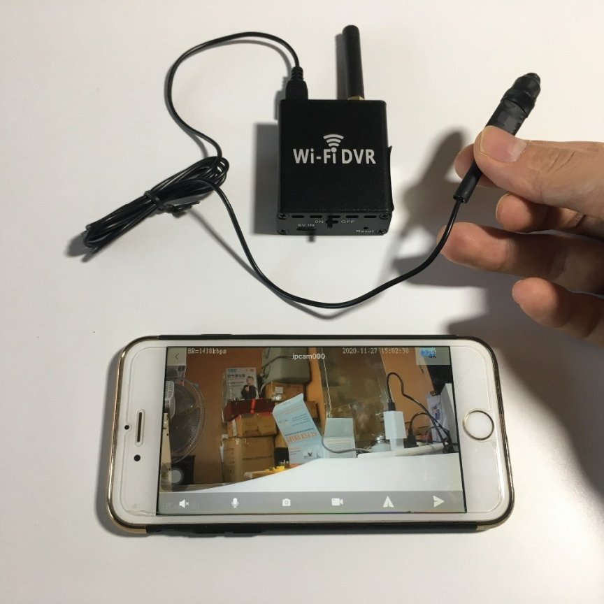 Микро шпионска камера FULL HD pinhole 90° + безжичен DVR модул за предаване НА ЖИВО