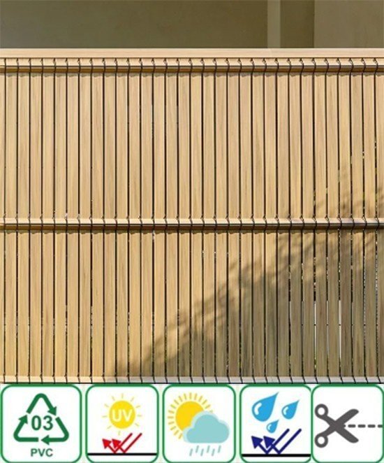 Relleno de valla Lamas de sombreado de PVC ancho vertical 49 mm - Imitación madera