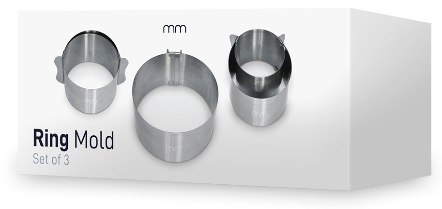 Servírovacie formy na jedlo – kruhové nerezové moduly nastaviteľné 6–10 cm