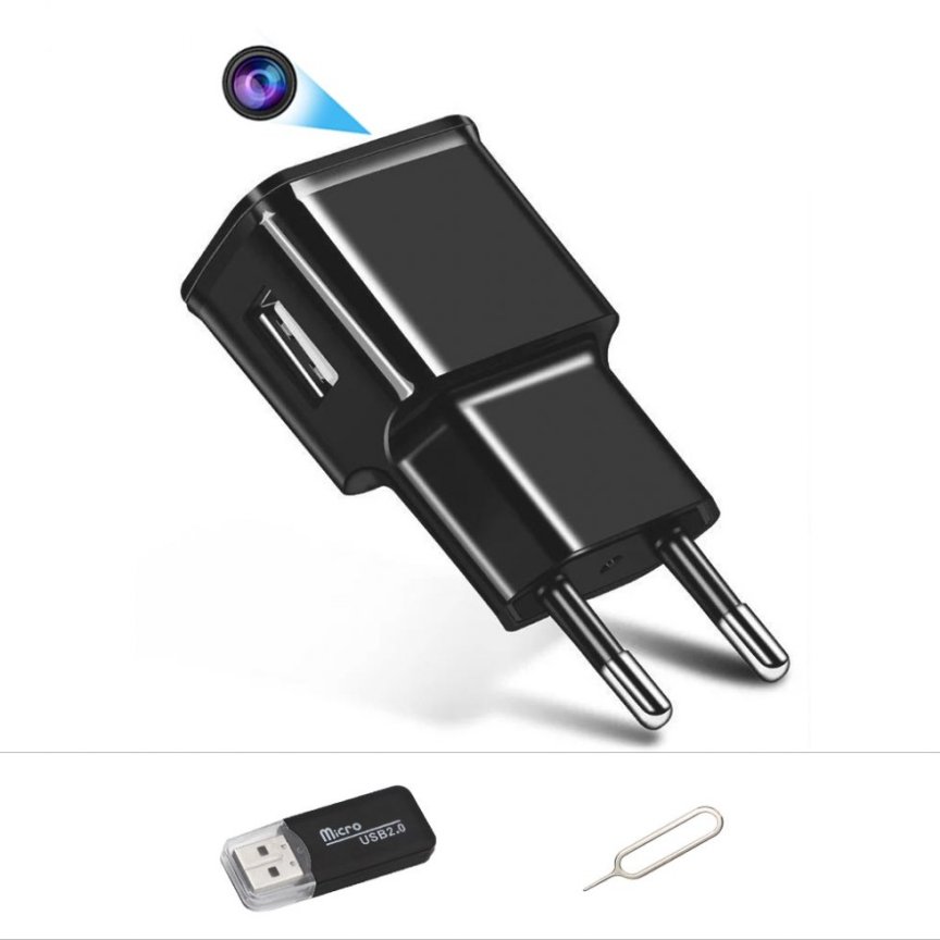 USB адаптер камера Spy в AC/DC гнездо WiFi P2P FULL HD с детекция на движение