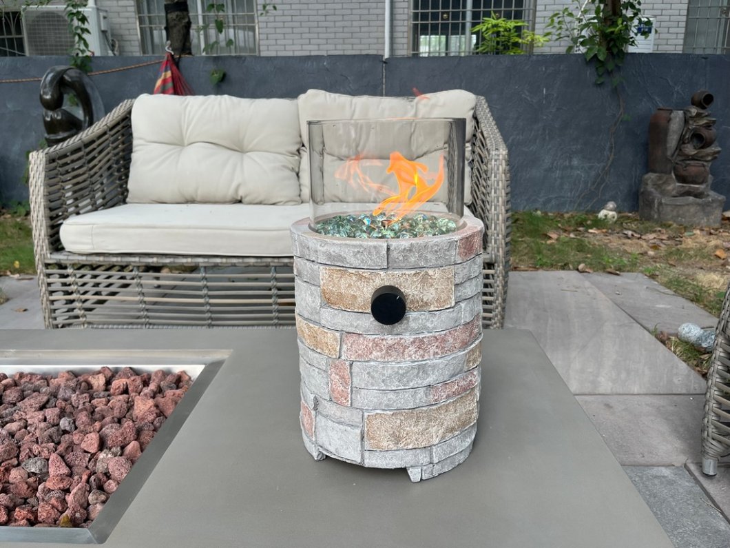 Stolní krb na propan bombu - plynový ohřívač terasu BRIKON (43x25cm)