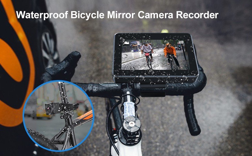 Caméra De Recul Pour Vélo Shkalacar - Écran 4.3 Pouces HD 1080P, Vision Nocturne - Pour VTT, Sécurité à Vélo