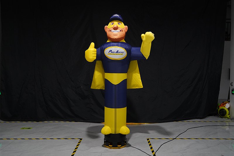 Nafukovacia reklama (panák či fugurína s mávajúcou rukou) výška 3m s LED - Super Hero