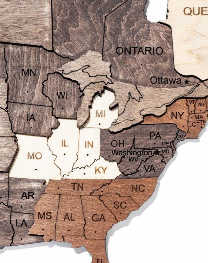 Dřevěná mapa světa na zeď 200x120 cm - 3D nástěnná mapa XL