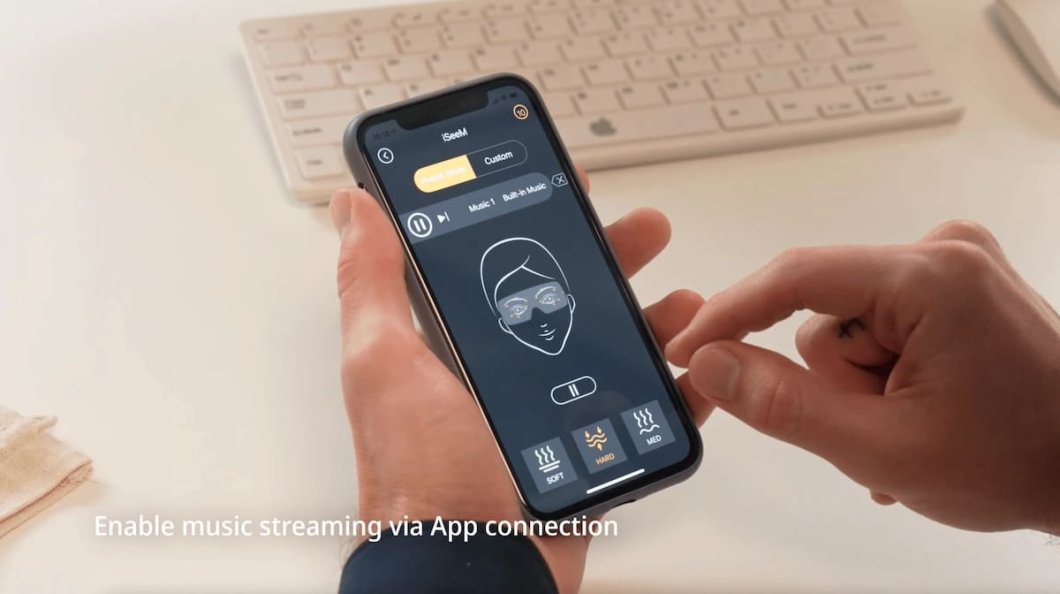 Smart vibračné masážne okuliare s Bluetooth pripojením