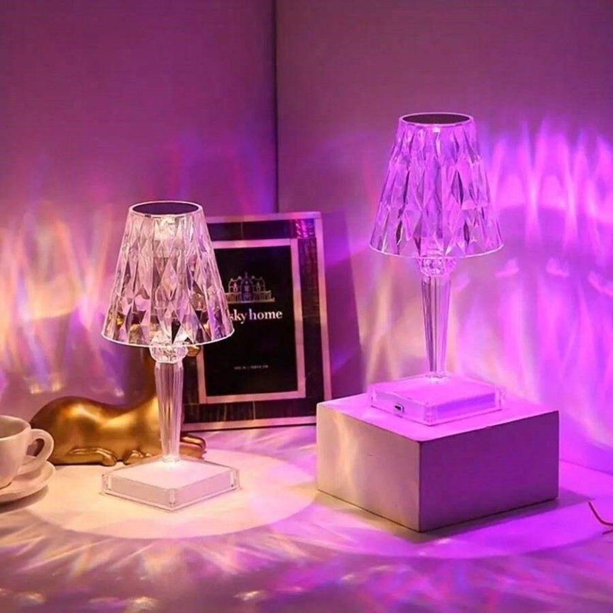 LED stolová nočná lampa akrylová RGB 16 farieb - inteligentné dotykové ovládanie