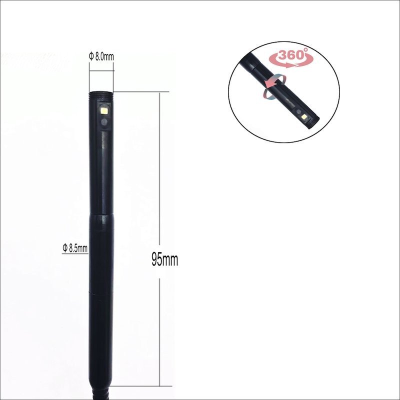 FULL HD borescope 4,3" display + dual camera 8,5mm with 360° + LED light + IP67