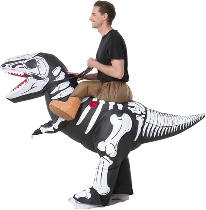 Kostým kostra dinosaura – Dinosaurus nafukovací kostým na halloween s ventilátorom