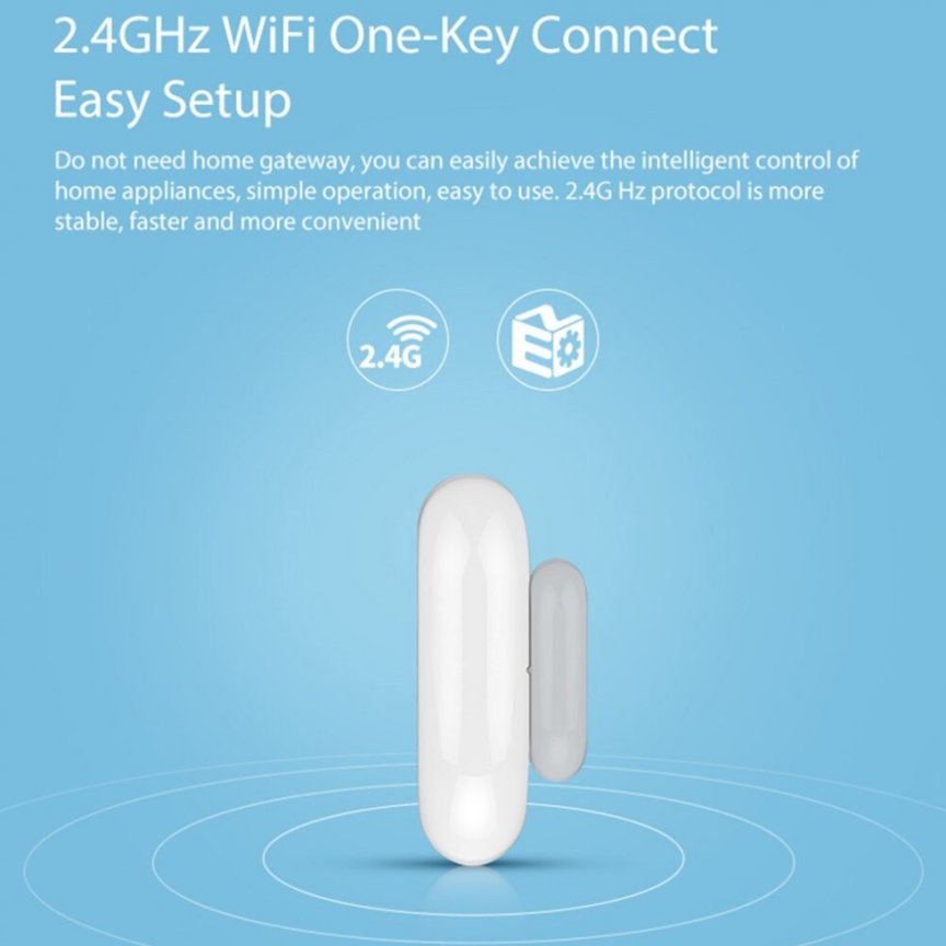 Mini senzor za odpiranje vrat in oken - mobilna aplikacija s podporo za WiFi (iOS / Android)