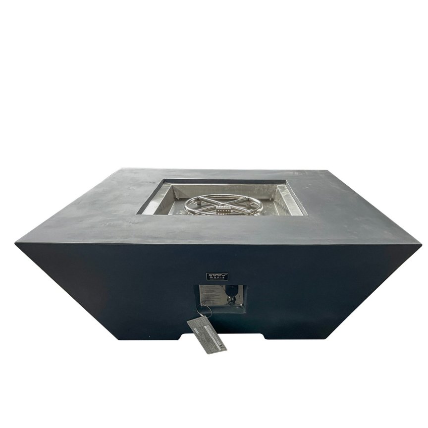 Štvorcové betónové ohnisko na terasu plynové - KANASTAS 102x102 cm