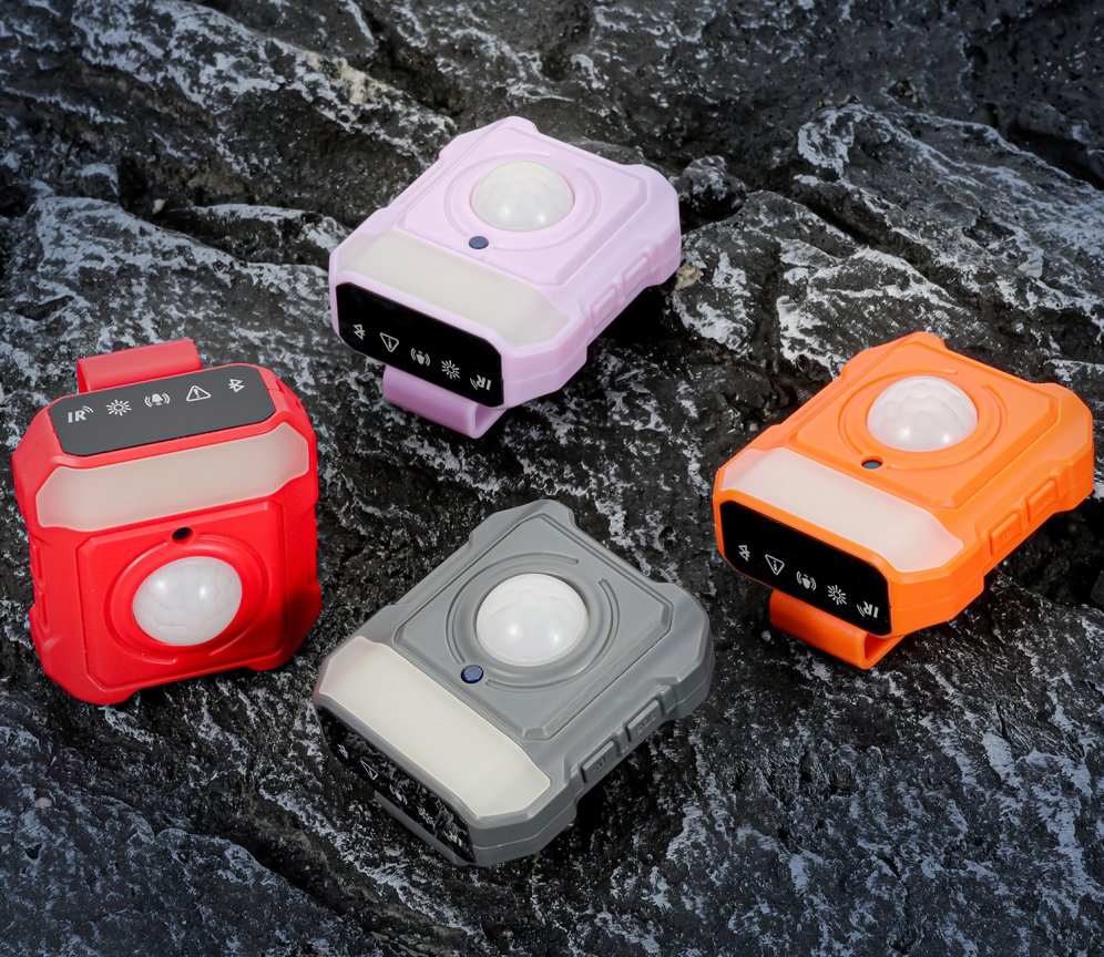 Mini osobný alarm so sirénou 130 dB a pohybovým senzorom – smart bezpečnostné zariadenie 7v1