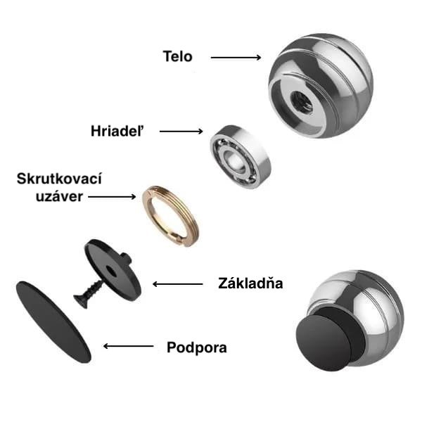 Guľa kinetická – antistresová gulička rotujúca s efektom víru 4 cm