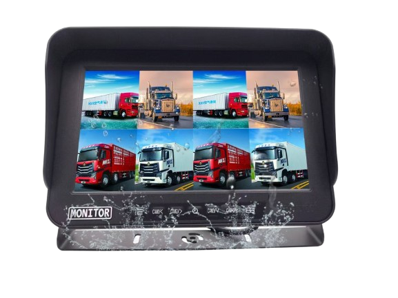 Monitor LCD impermeable - 10" con protección IP69 para 8 cámaras + tarjeta SD de 128 GB