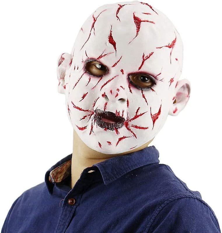 Maska na tvár rozrezaná baby – hororová maska na Halloween a karneval