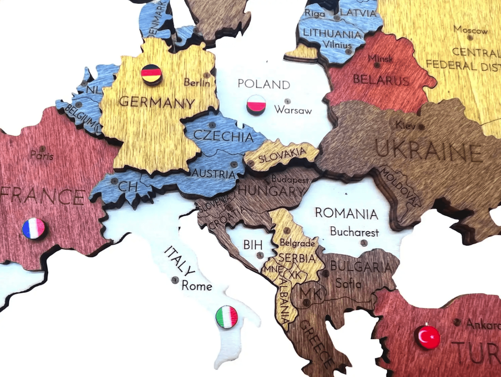 Drevené vlajky pre nástenné mapy – vlajky štátov 420 ks (vrátane symbolov)