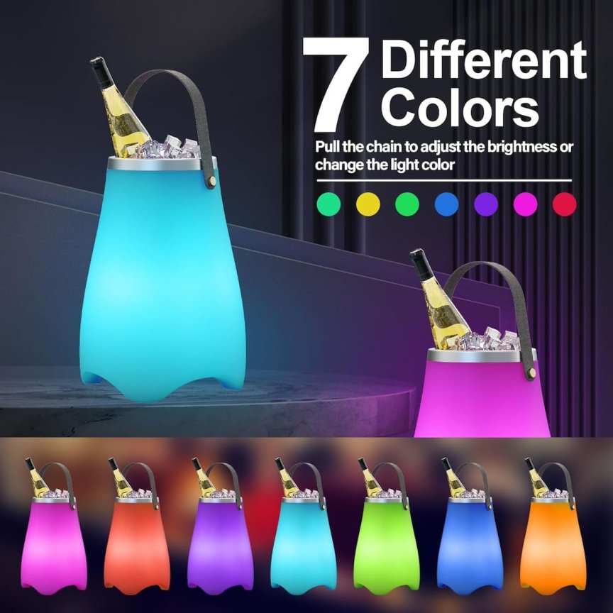 Nadoba na chladenie nápojov 3L a ľadu so 7 RGB LED + 5W reproduktor Bluetooth + IP44