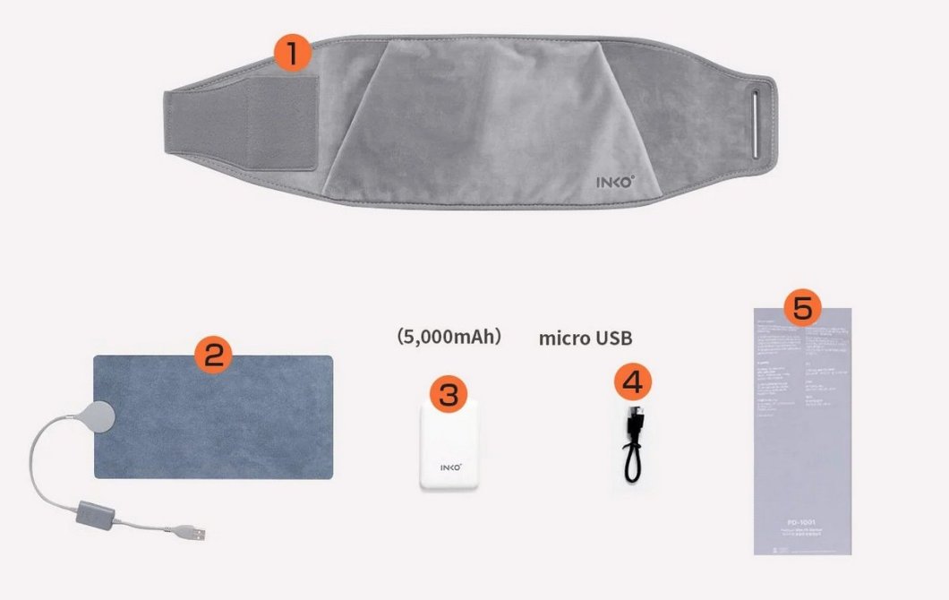 Vyhrievaný ľadvinový pás na kríže - termo elektrický pás 100 % semiš + ohrev do 50 °C + USB napájanie