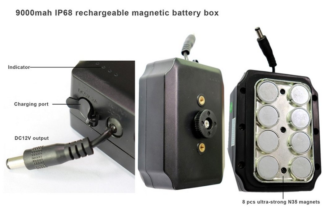 SET telecamera WiFi per carrello elevatore per batteria 9000 mAh - Telecamera HD 720P con monitor IP69 + 7"