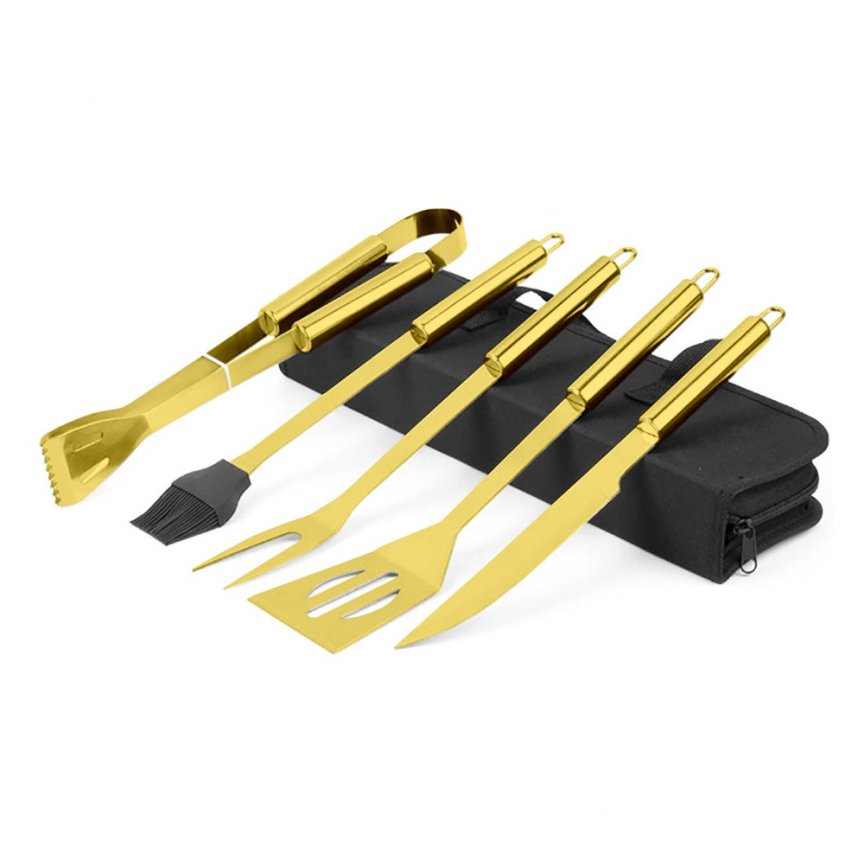 Nářadí grilovací sada s organizérem – BBQ set 5 ks nářadí + cestovní kufřík