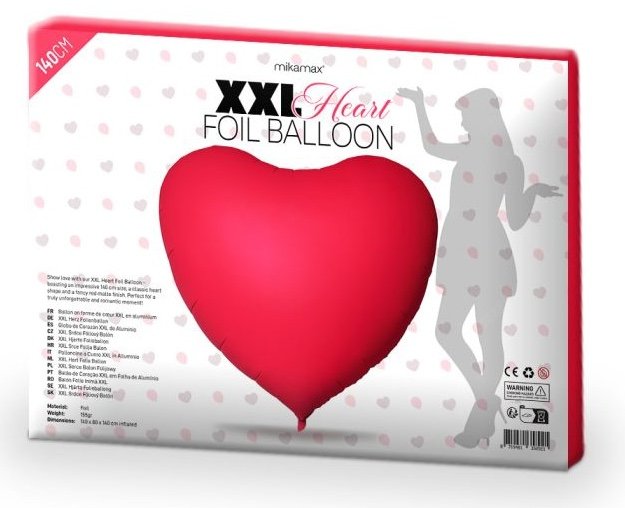 Srdce valentýnské fóliové XXL – balon ve tvaru srdce 140 cm