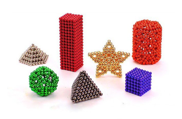 Guličky magnetické detské červené - guličky pre deti z magnetu 216 ks - 5 mm