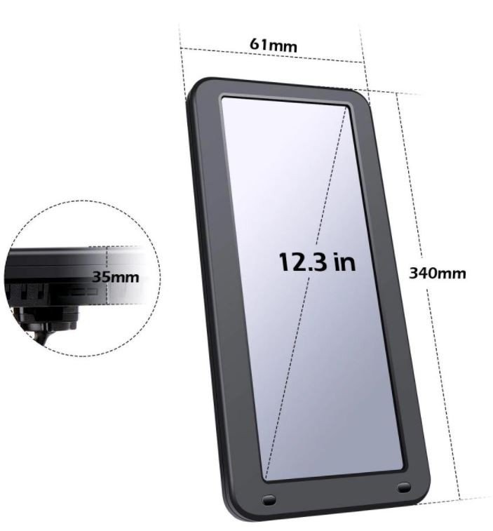 Súprava na cúvanie pre autobusy a nákladné vozidlá - 12,3" monitor s 2-kanálové zobrazenie + 2x Full HD 1080P kamera