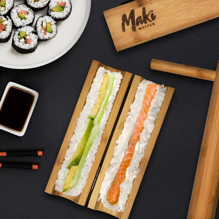 Sushi súprava na maki rolky bambusová – sada na prípravu sushi maki roliek