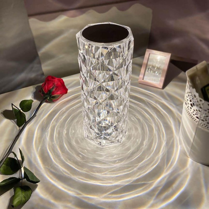 LED lampa krištáľová 21 cm v tvare pohára - dotyková na diaľkové ovládanie + 16 farieb