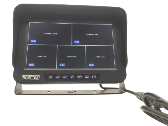 Monitor LCD impermeable - 10" con protección IP69 para 8 cámaras + tarjeta SD de 128 GB