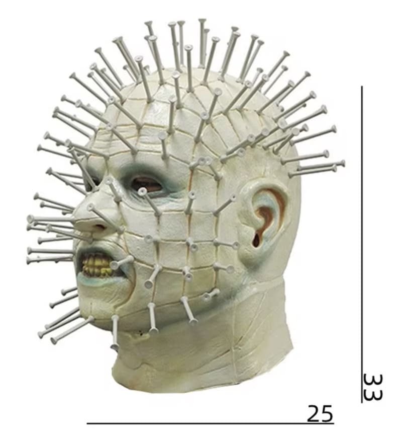 Maska na obličej Hellraiser Pinhead – hororová maska na Halloween pro děti i dospělé