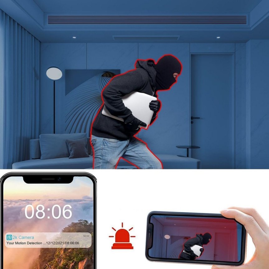 Caméra Espion WiFi Cachée - FHD 1080P Mni Cam - Vision Nocturne