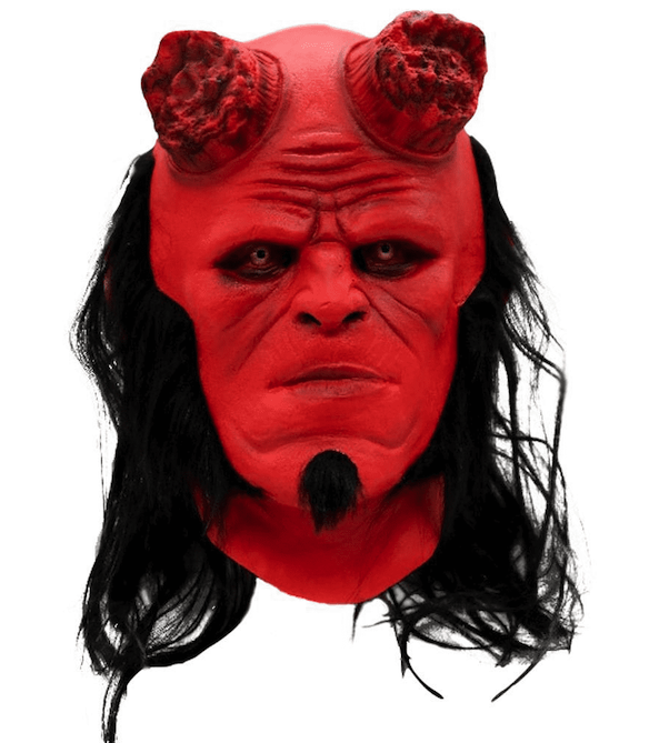 Maska na obličej Hellboy čert – červená maska na Halloween pro fanoušky fantasy
