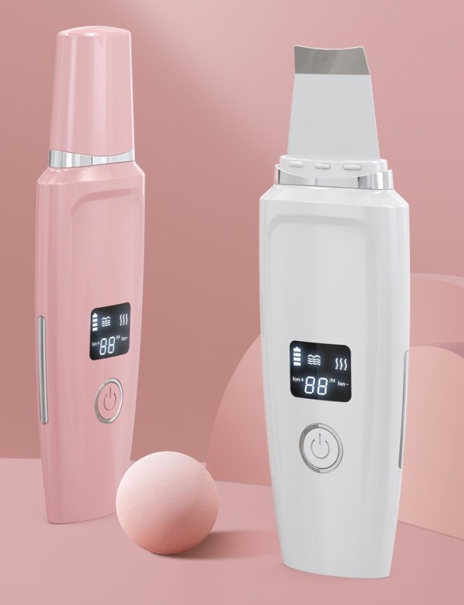 Ultrazvuková špachtľa na pleť – 3 režimy + čistenie, galvanoterapia a masáž