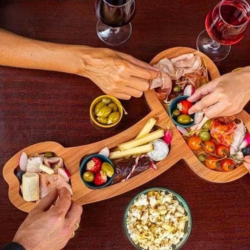 Podnos servírovací drevený – doska servírovacia penis s 3 priehradkami