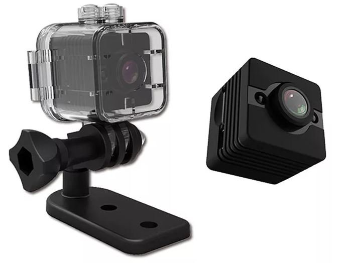 Mikro športová kamera – FULL HD, 155° uhol záberu + vodotesná do 30 m + rozmery len 2,5 × 2,5 cm