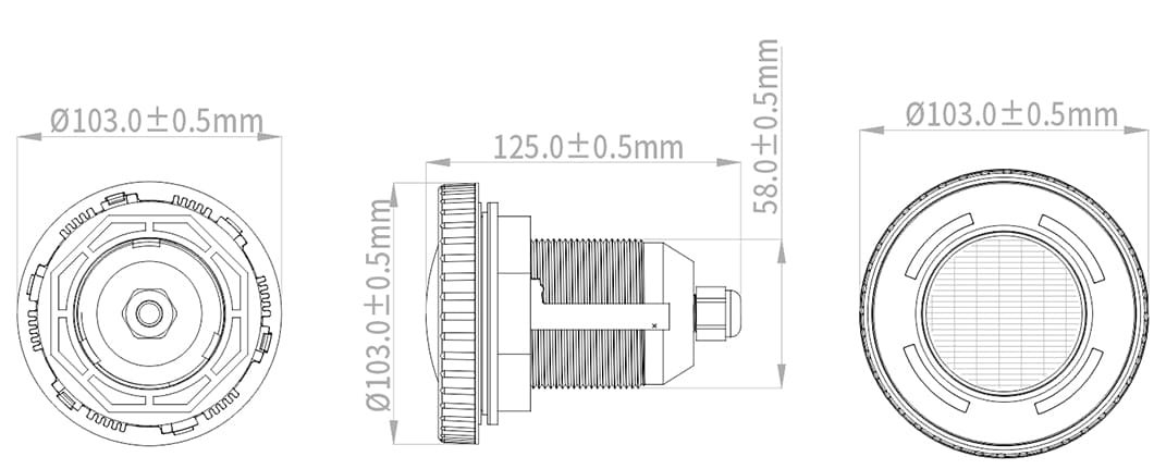 LED svetlo do bazena farebné RGB 103mm IP68 vodotesné - 3W osvetlenie na bazén