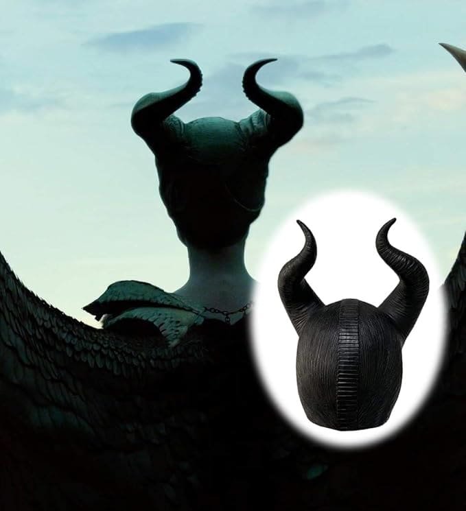 Maska na tvár Maleficent Zloriana – rozprávková maska s rohmi na Halloween