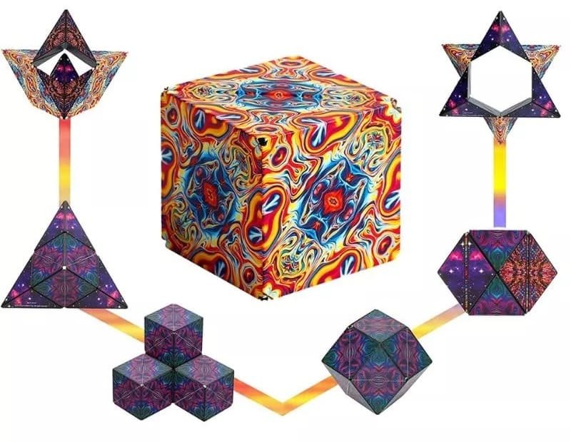 Kostka puzzle antistresová 3D – skládačka magická se 70 tvary