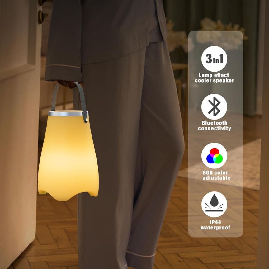 Nadoba na chladenie nápojov 3L a ľadu so 7 RGB LED + 5W reproduktor Bluetooth + IP44
