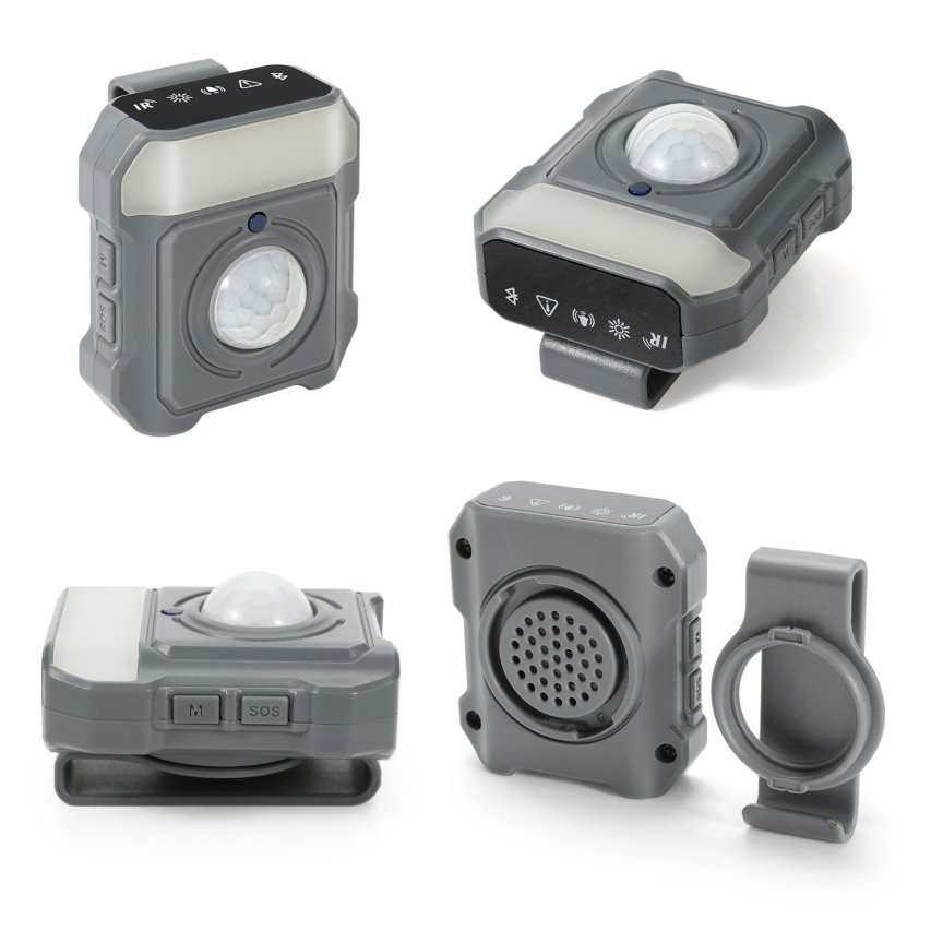 Mini osobný alarm so sirénou 130 dB a pohybovým senzorom – smart bezpečnostné zariadenie 7v1
