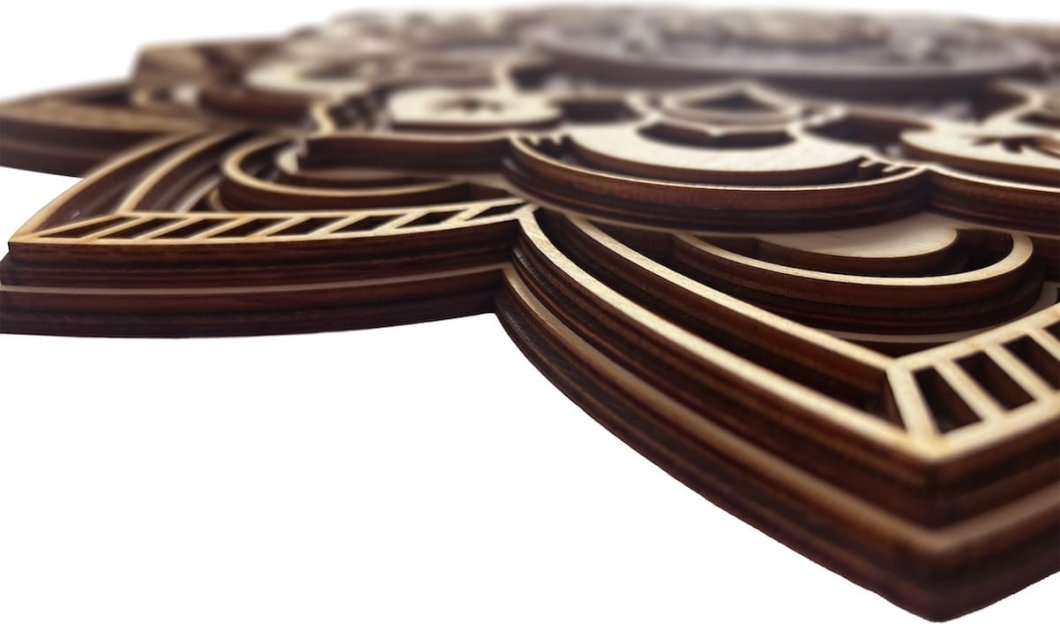 3D nástenná mandala Ruža – drevená dekorácia na stenu (drevený obraz)