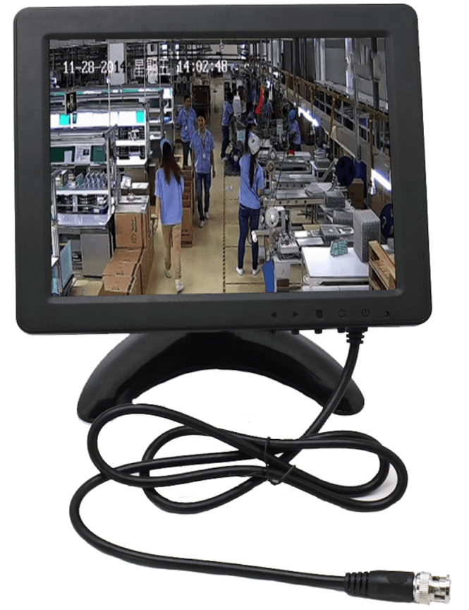 CCTV LCD monitor 8" s BNC, HDMI, VGA, AV, USB + reproduktory a dálkové ovládání