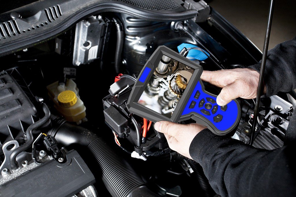 Endoskop HD Inšpekčná kamera s auto zaostrovaním + 5" displej + 9mm kamera s LED s IP68