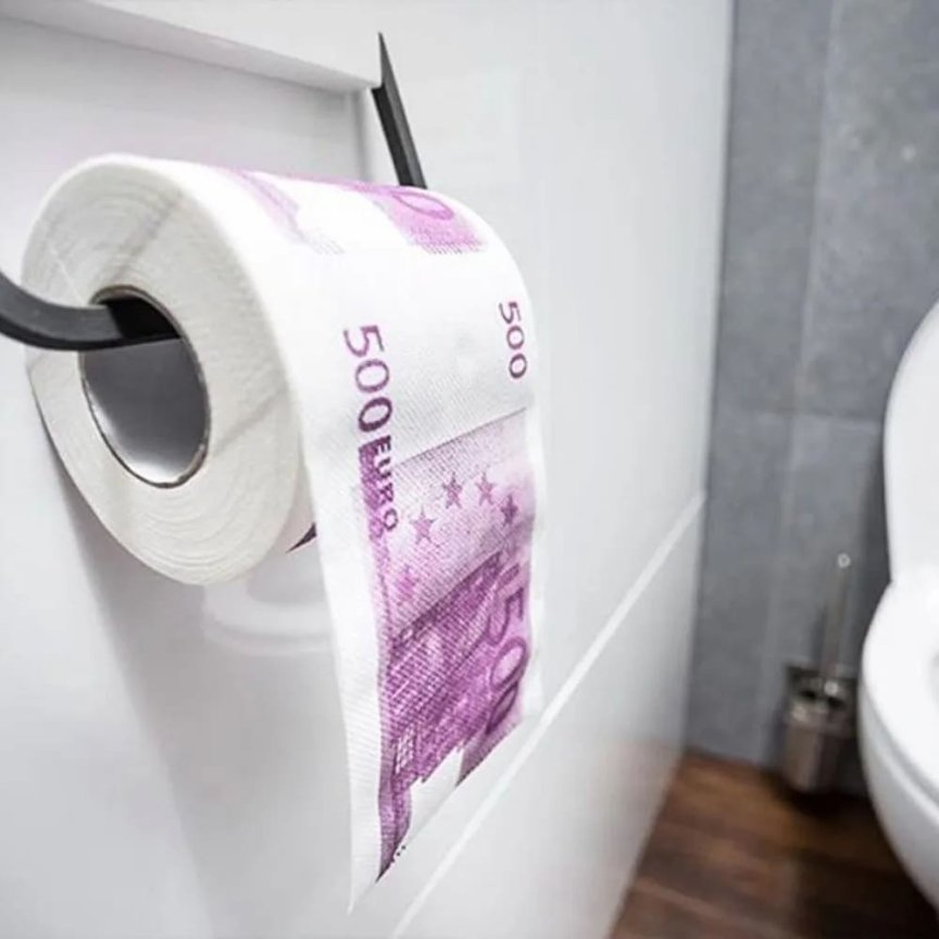 Toaletný papier 500 Euro – rolka so vzorom bankoviek 500€